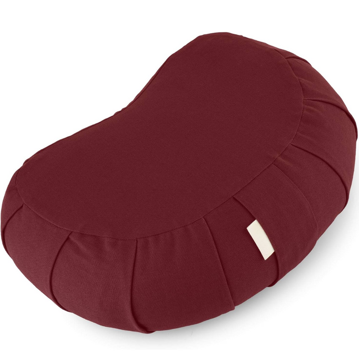 Curved Organic Cotton Meditation Cushion with Washable Cover-Brown-State of Style