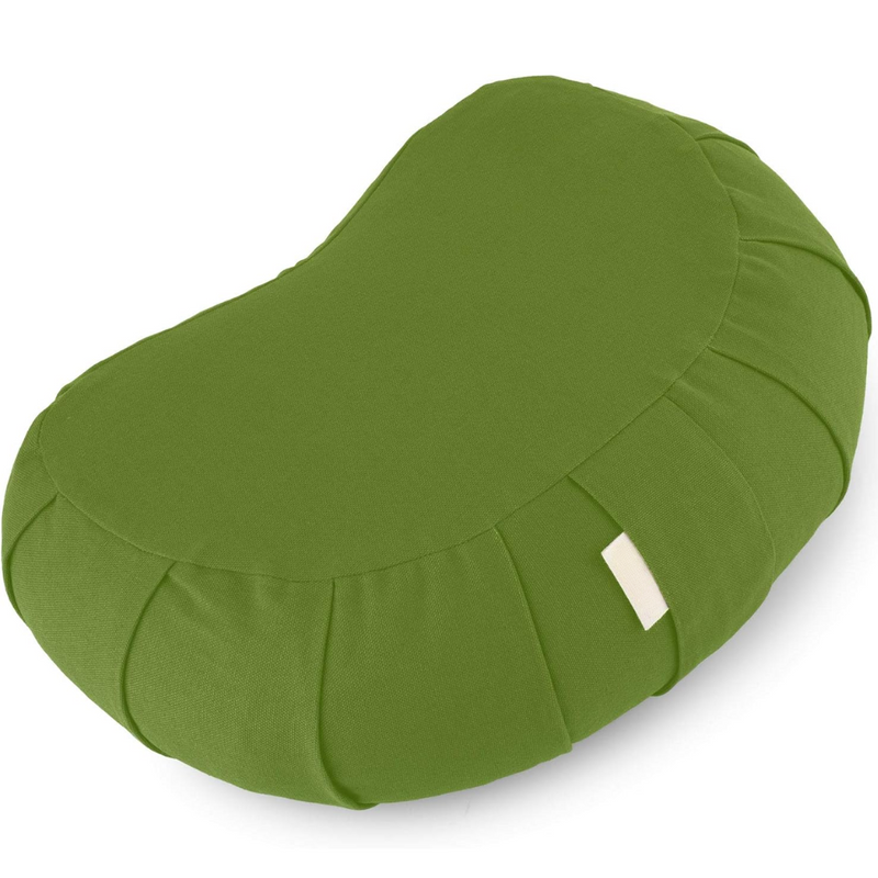 Curved Organic Cotton Meditation Cushion with Washable Cover-Green-State of Style