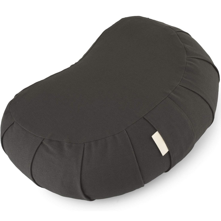 Curved Organic Cotton Meditation Cushion with Washable Cover-Grey-State of Style