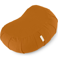 Curved Organic Cotton Meditation Cushion with Washable Cover-Orange-State of Style