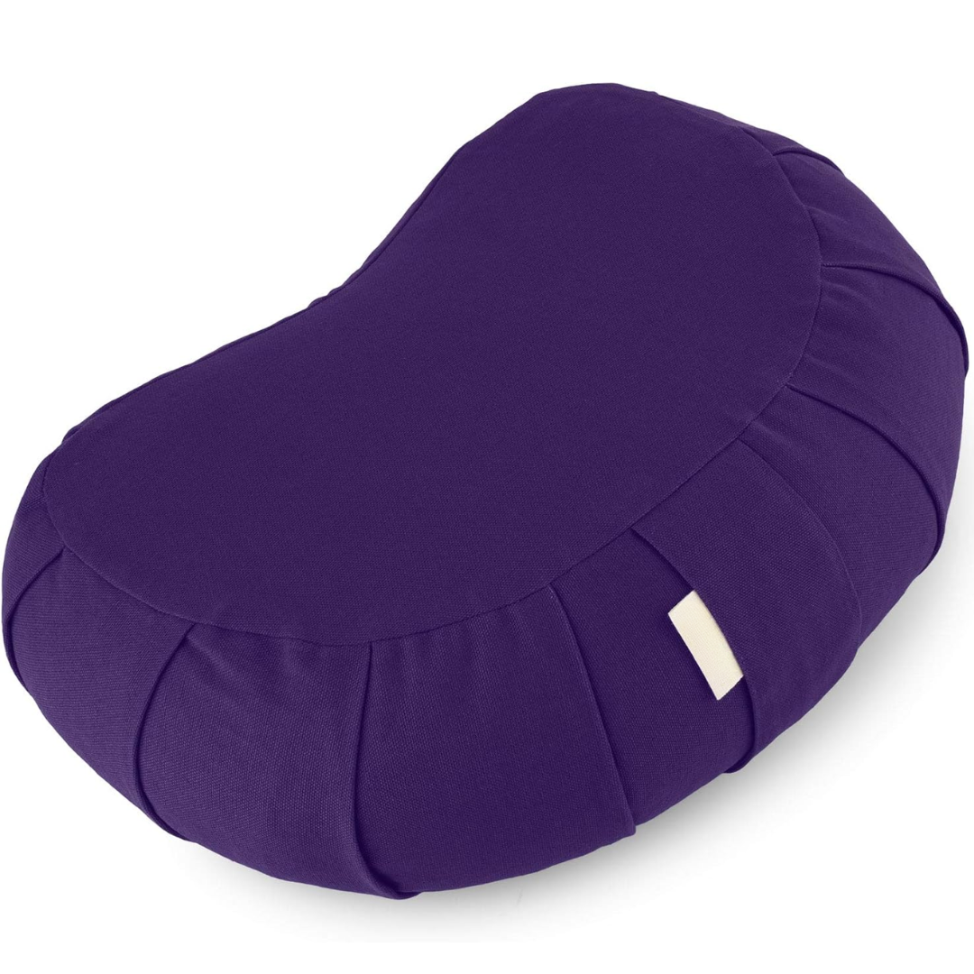 Curved Organic Cotton Meditation Cushion with Washable Cover-Purple-State of Style