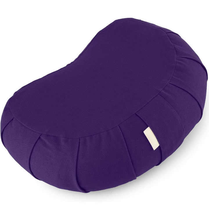 Curved Organic Cotton Meditation Cushion with Washable Cover-Purple-State of Style