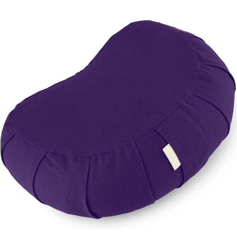 Curved Organic Cotton Meditation Cushion with Washable Cover-Purple-State of Style