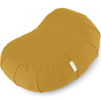 Curved Organic Cotton Meditation Cushion with Washable Cover-Yellow-State of Style
