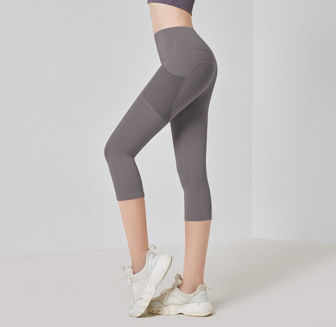 CurveFlex Plus-Size Summer Yoga Leggings-Dark Grey-2XL-State of Style