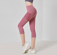 CurveFlex Plus-Size Summer Yoga Leggings-Pink-2XL-State of Style