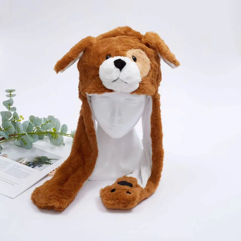 Cute Hat with Moving Ears - BunnyBounce Hat-Dark Brown dog-State of Style