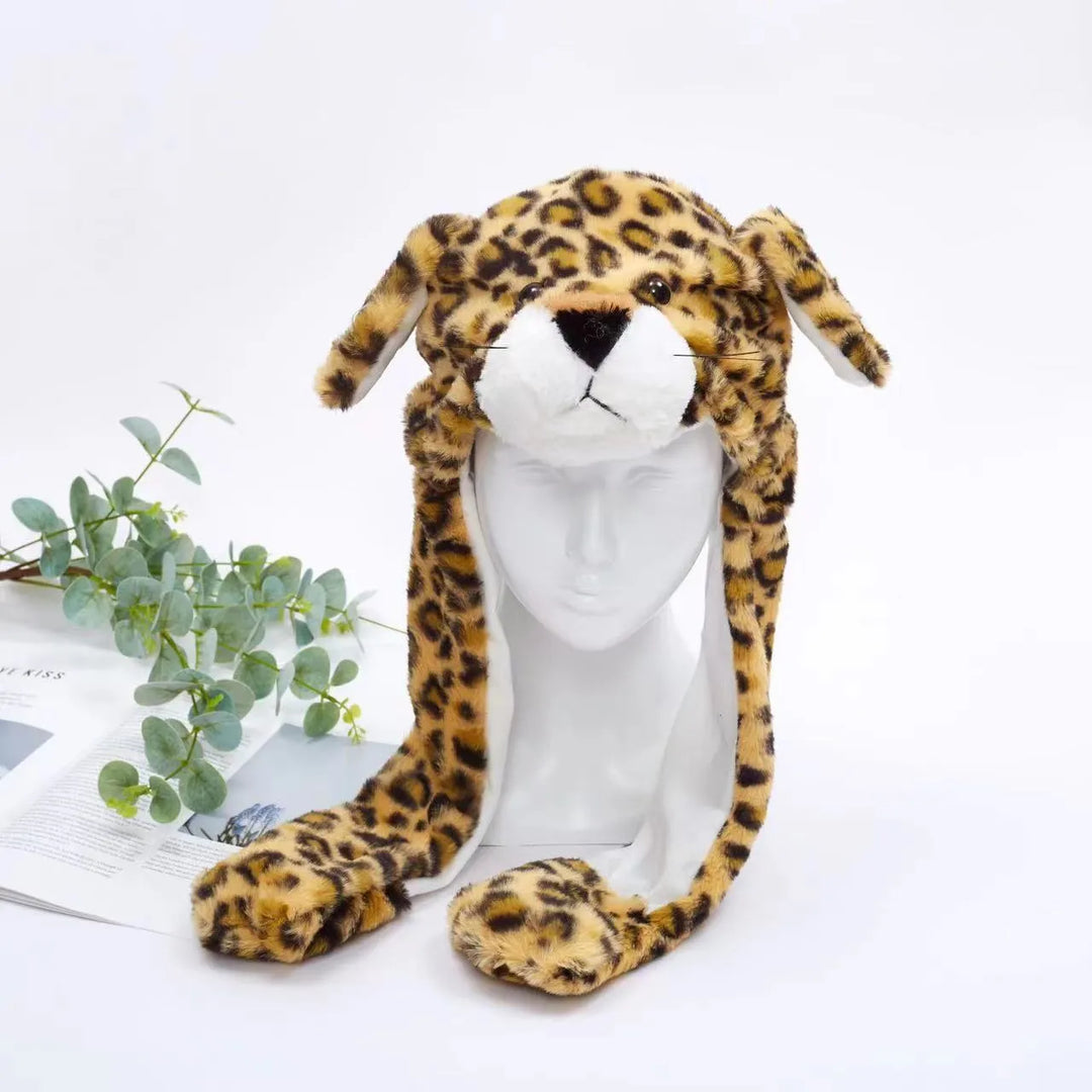 Cute Hat with Moving Ears - BunnyBounce Hat-Leopard-State of Style