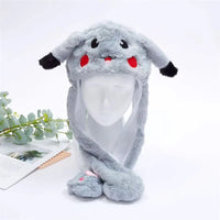 Cute Hat with Moving Ears - BunnyBounce Hat-Pikachu Grey-State of Style