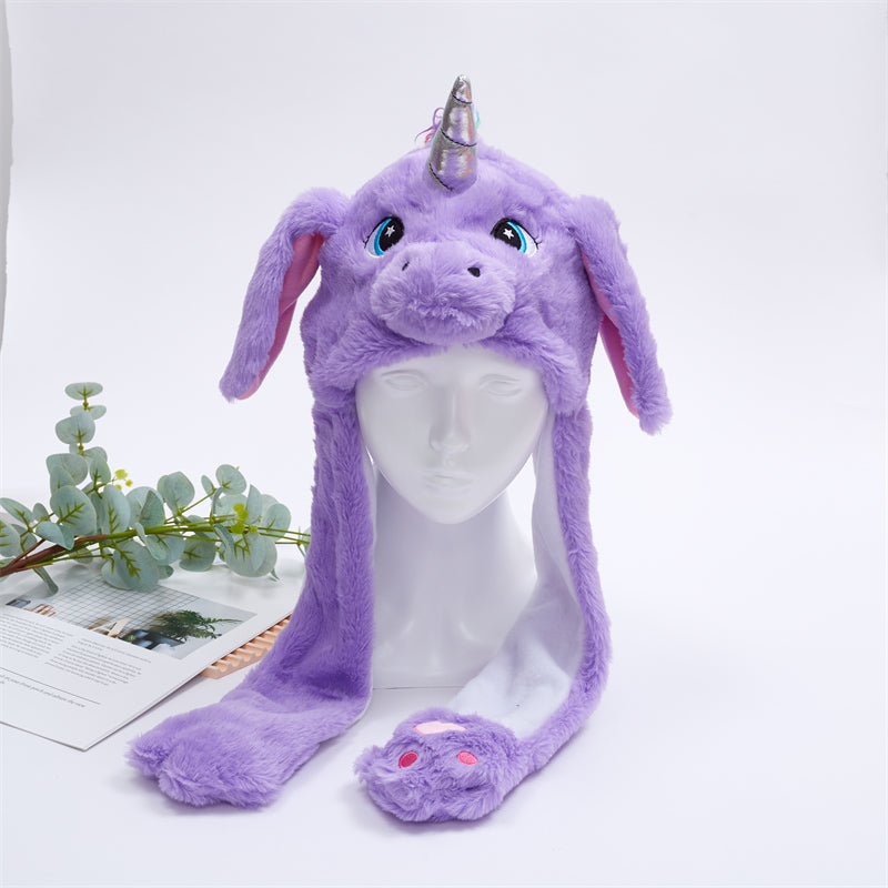 Cute Hat with Moving Ears - BunnyBounce Hat-Purple Unicorn-State of Style