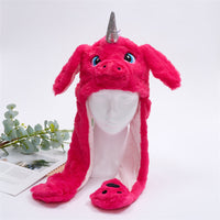 Cute Hat with Moving Ears - BunnyBounce Hat-Red Unicorn-State of Style