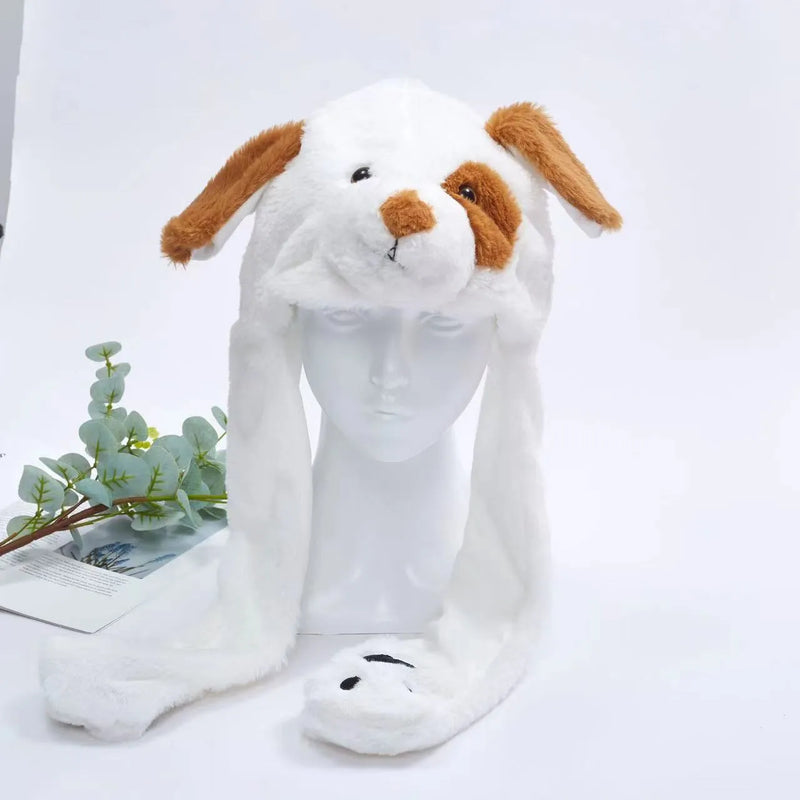 Cute Hat with Moving Ears - BunnyBounce Hat-White Dog-State of Style
