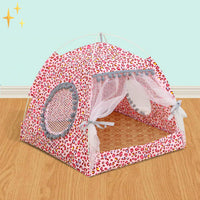Cute Pet Tent with Curtains - PetTent-Pink Panther-S-State of Style