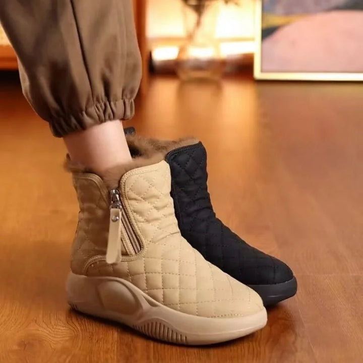 Cute Warm Women's Boots - Luna-Khaki-4-State of Style