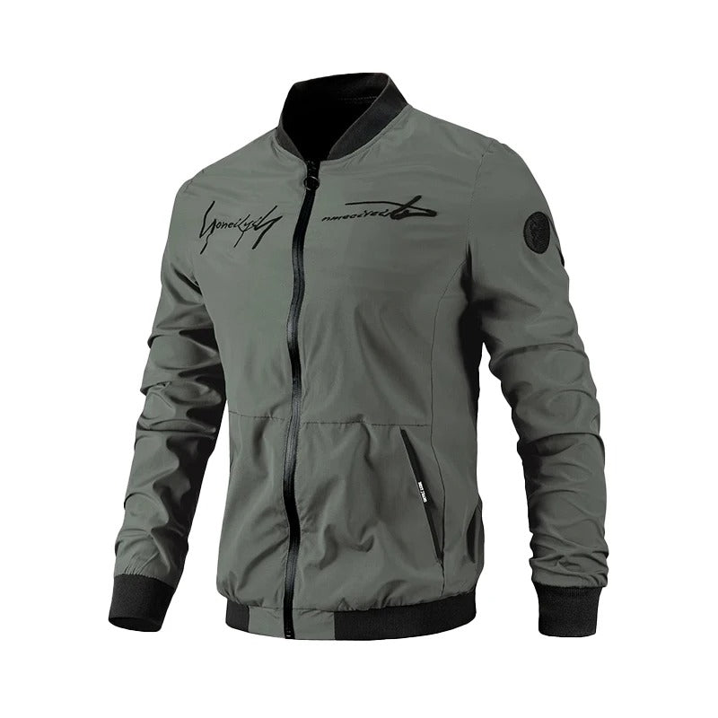 Embroidered men's bomber jacket for transitional weather – Leon