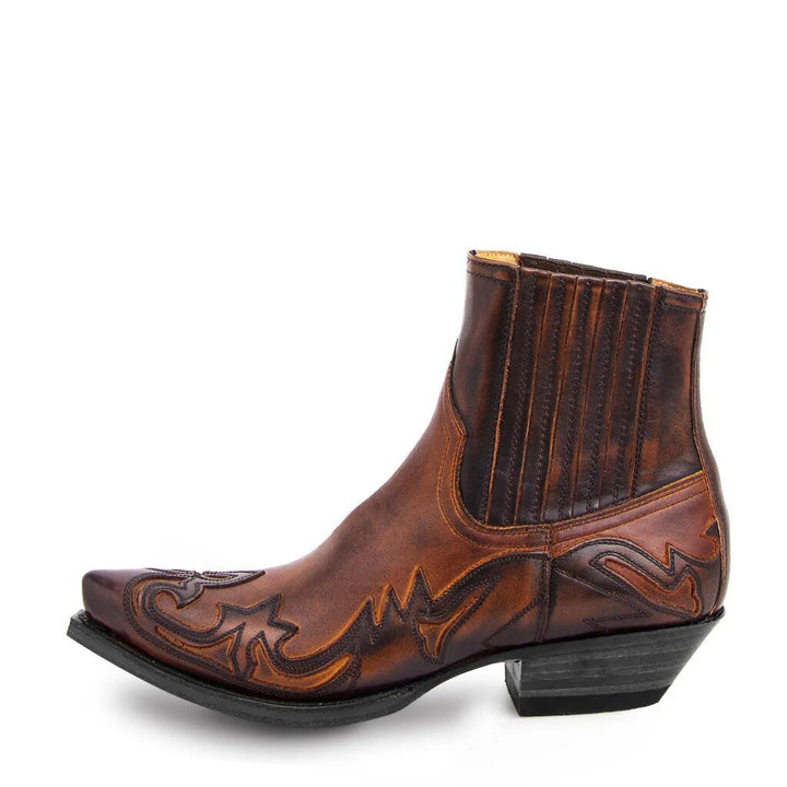 Dakota Leather Cowboy Boots-Brown-5-State of Style