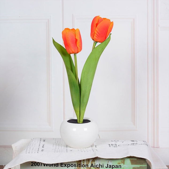 Decorative LED Tulip Table Lamp – Florima-Orange-2-State of Style