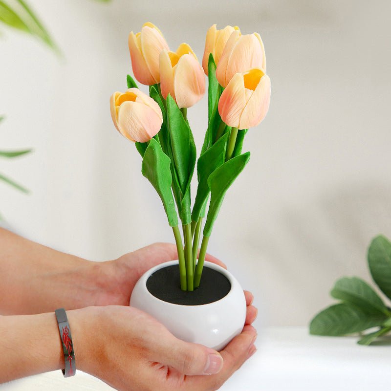 Decorative LED Tulip Table Lamp – Florima-Pink-2-State of Style