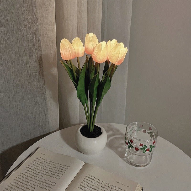 Decorative LED Tulip Table Lamp – Florima-White-2-State of Style