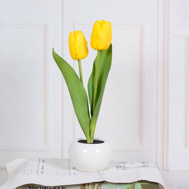 Decorative LED Tulip Table Lamp – Florima-Yellow-2-State of Style