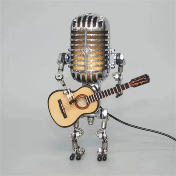 Decorative Microphone Robot Lamp with Guitar – Max-Yellow-State of Style