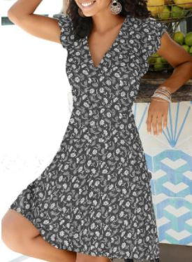 Dee's Summer Dress-Black Small Flowers-S-State of Style