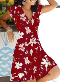 Dee's Summer Dress-Red Big Flowers-L-State of Style