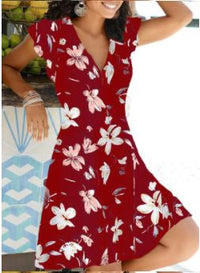 Dee's Summer Dress-Red Big Flowers-S-State of Style