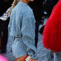 Denim Set with Sequins - Nova-Blue-XS-State of Style