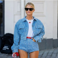 Denim Set with Sequins - Nova-Blue-XS-State of Style