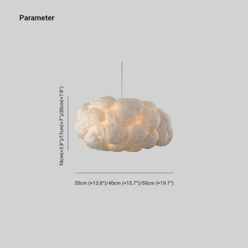 Design Cloud LED Pendant Light White PVC/Cotton - Nimbus-35 cm-State of Style
