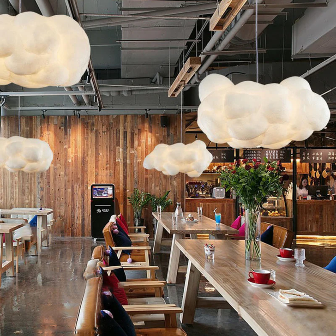 Design Cloud LED Pendant Light White PVC/Cotton - Nimbus-35 cm-State of Style