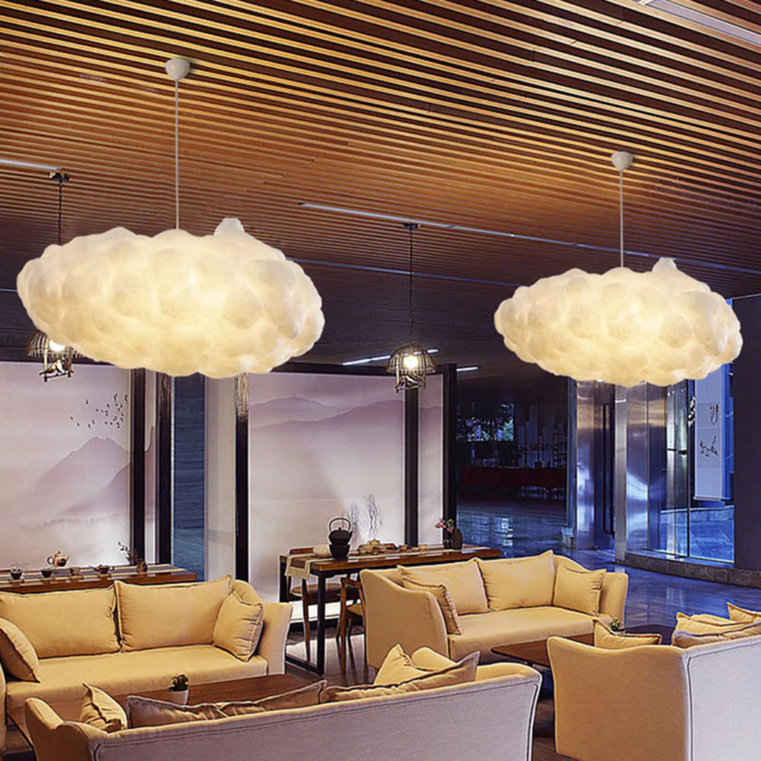 Design Cloud LED Pendant Light White PVC/Cotton - Nimbus-35 cm-State of Style