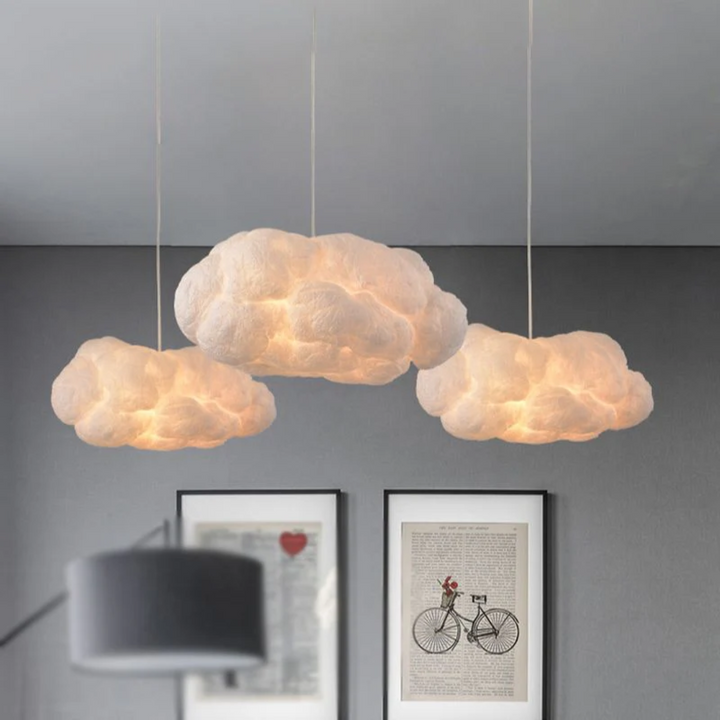 Design Cloud LED Pendant Light White PVC/Cotton - Nimbus-35 cm-State of Style