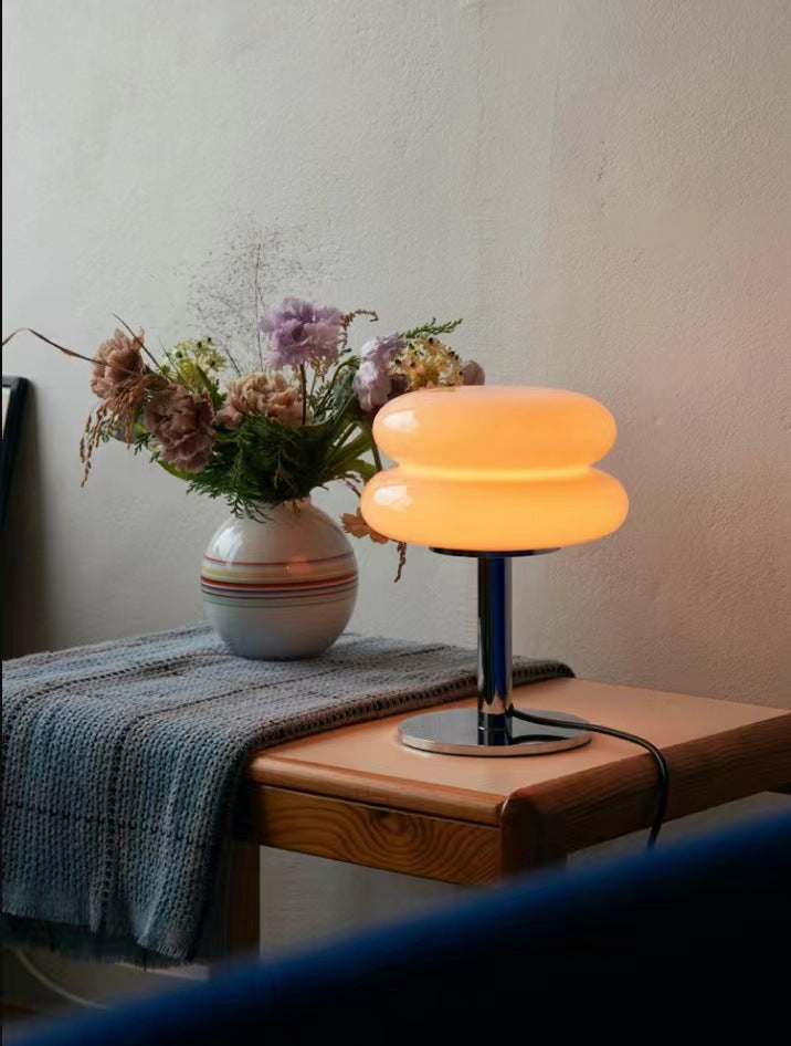 DESIGNER GLASS TABLE LAMP - AMBIENT LED LAMP FOR BEDROOM AND STUDY-Yellow-State of Style