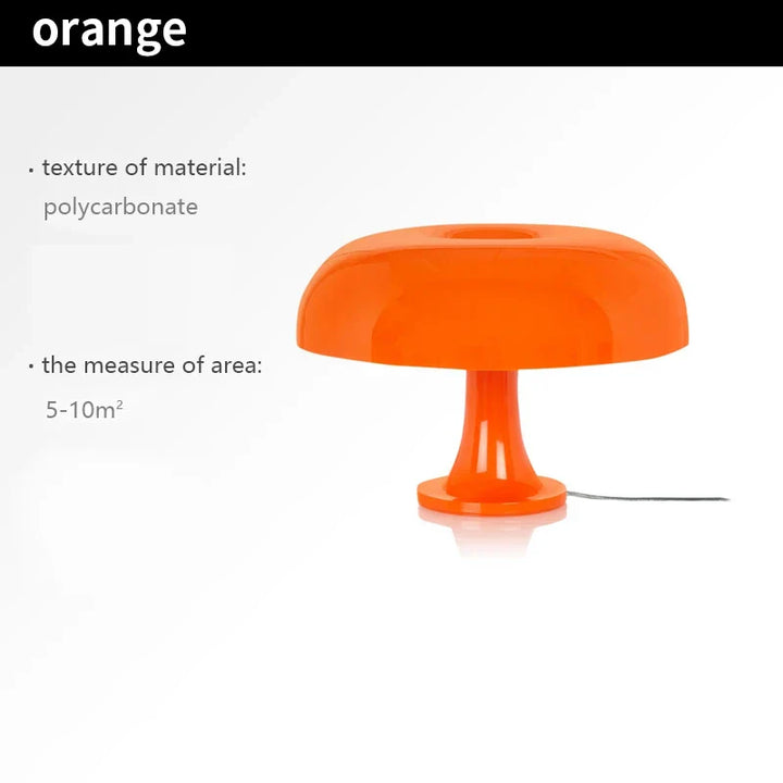 DESIGNER LED TOADSTOOL TABLE LAMP - MODERN MINIMALIST FOR BEDROOM & LIVING ROOM-Orange-EU Plug-State of Style