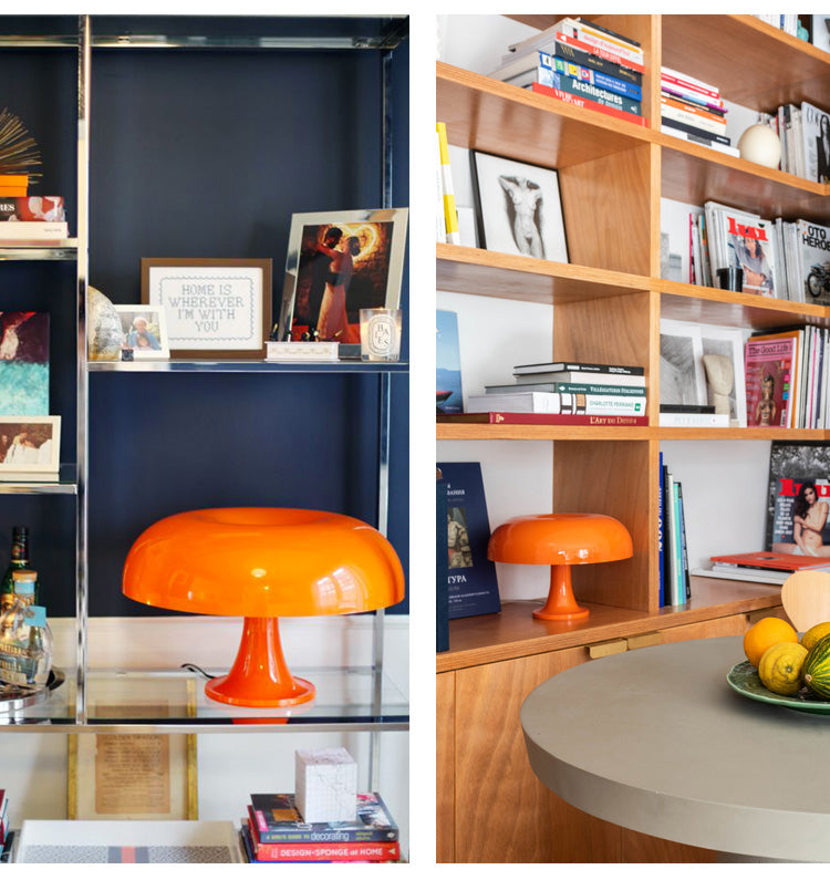 DESIGNER LED TOADSTOOL TABLE LAMP - MODERN MINIMALIST FOR BEDROOM & LIVING ROOM-Orange-EU Plug-State of Style