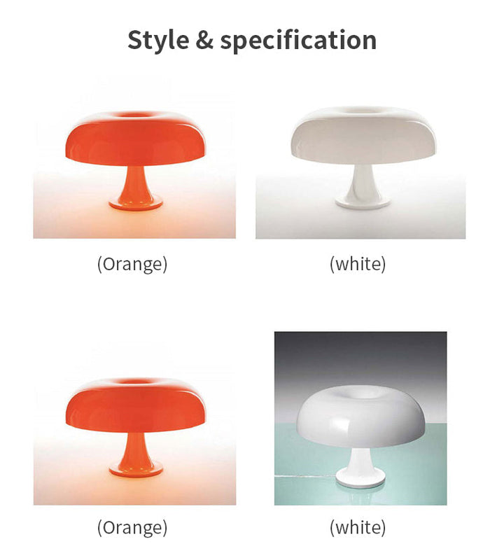 DESIGNER LED TOADSTOOL TABLE LAMP - MODERN MINIMALIST FOR BEDROOM & LIVING ROOM-Orange-EU Plug-State of Style