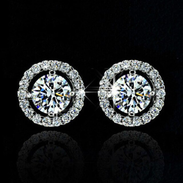 Diamond Knob Earrings For Women | Elegant and Stylish Jewellery-Silver-State of Style