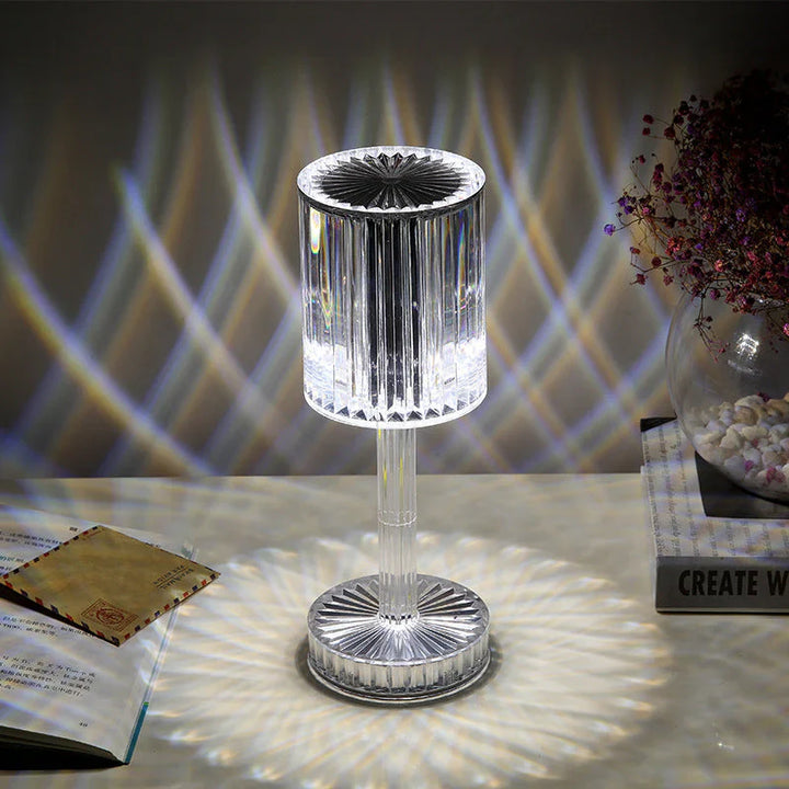 Dimmable Crystal Table Lamp with Modern Lighting - Seraphine-Transparent-Rechargeable (touch) - 3 colours-8.5x25cm-State of Style
