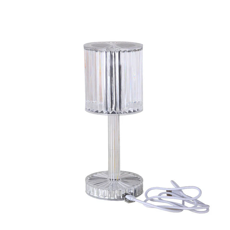Dimmable Crystal Table Lamp with Modern Lighting - Seraphine-Transparent-Rechargeable (touch) - 3 colours-8.5x25cm-State of Style