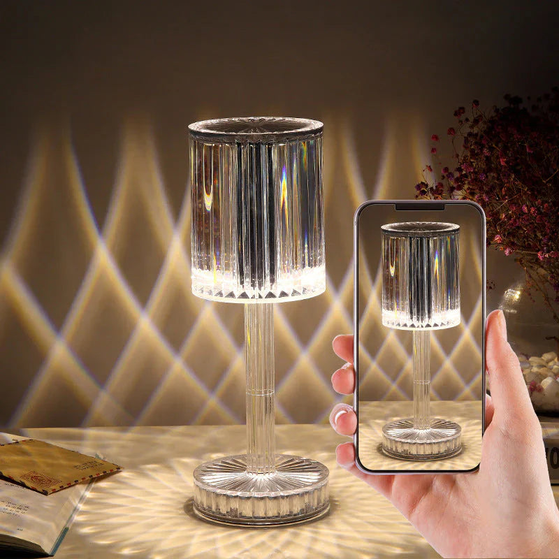 Dimmable Crystal Table Lamp with Modern Lighting - Seraphine-Transparent-Rechargeable (touch) - 3 colours-8.5x25cm-State of Style