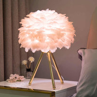 Dimmable Table Lamp with Luxury Feathers – Pluma-Grey-State of Style