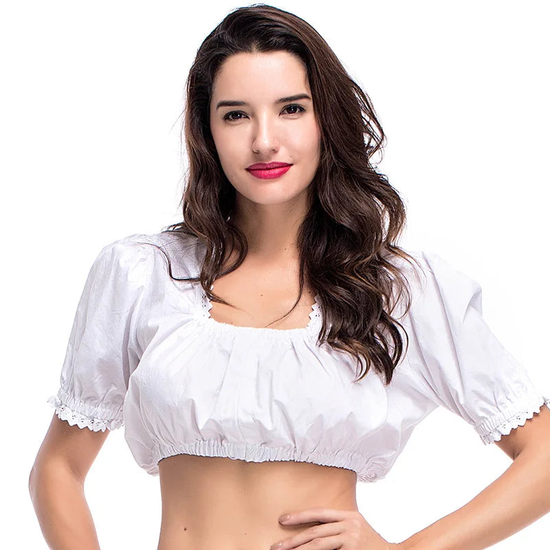 Dirndl Blouse Gertrud – Classic Bavarian Crop-Top for Oktoberfest-S-State of Style