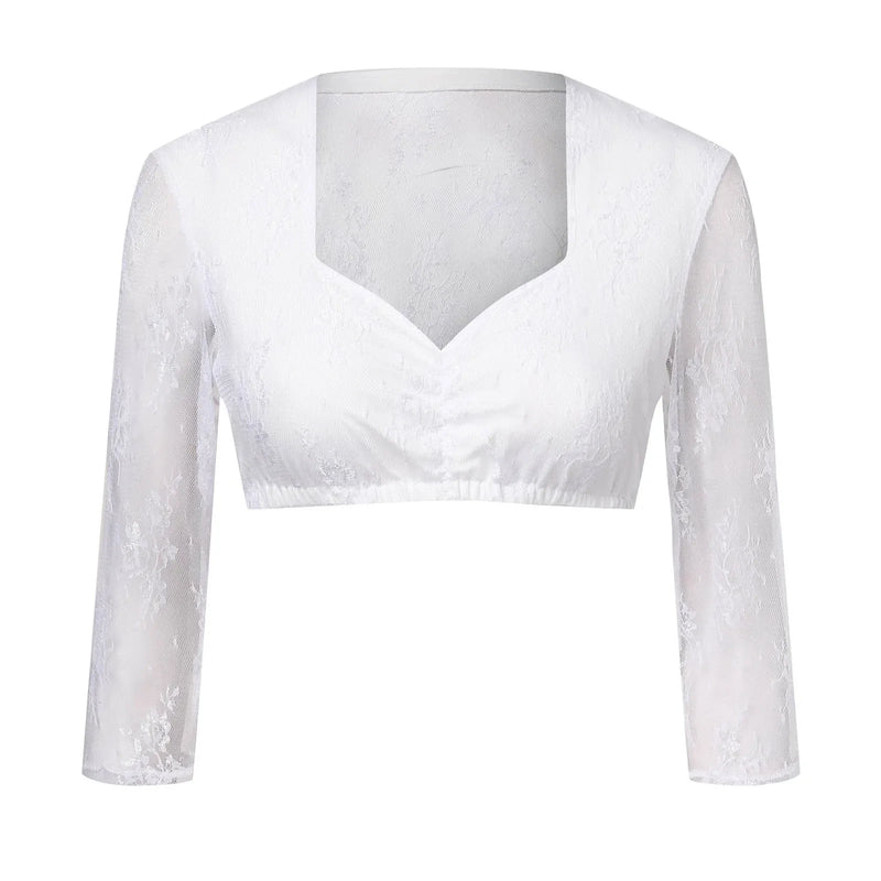Dirndl Blouse Ursula – Elegant Lace Design with Short Sleeves for Oktoberfest-S-State of Style