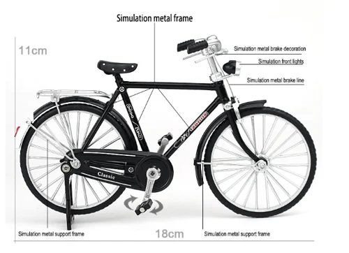 DIY Bicycle Scale Model - RetroCycle-Black (DIY)-State of Style