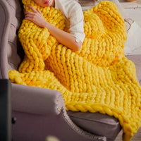 DIY Chunky XL 1000 Gram Wool Yarn for Soft Blankets - LuxeWool-Yellow-1 kg-State of Style