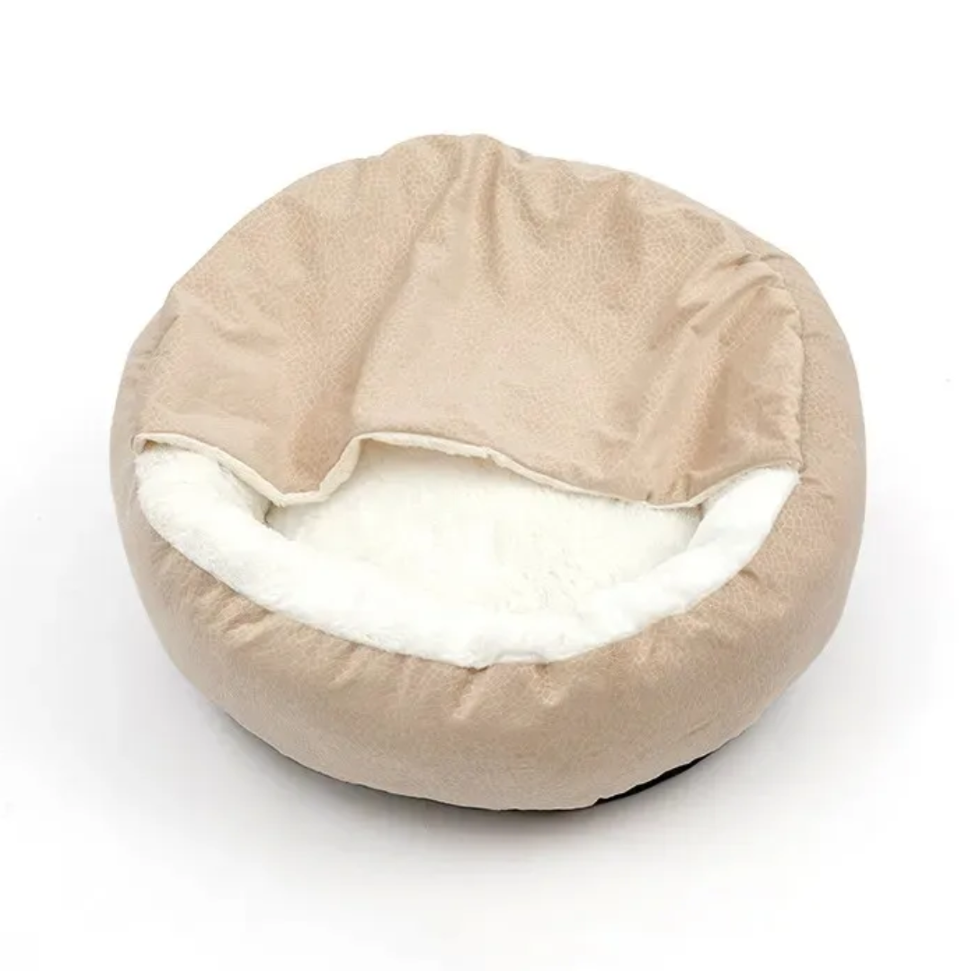 Dog Cuddle Cave - SnuggleNest-Beige-S (50 cm)-State of Style