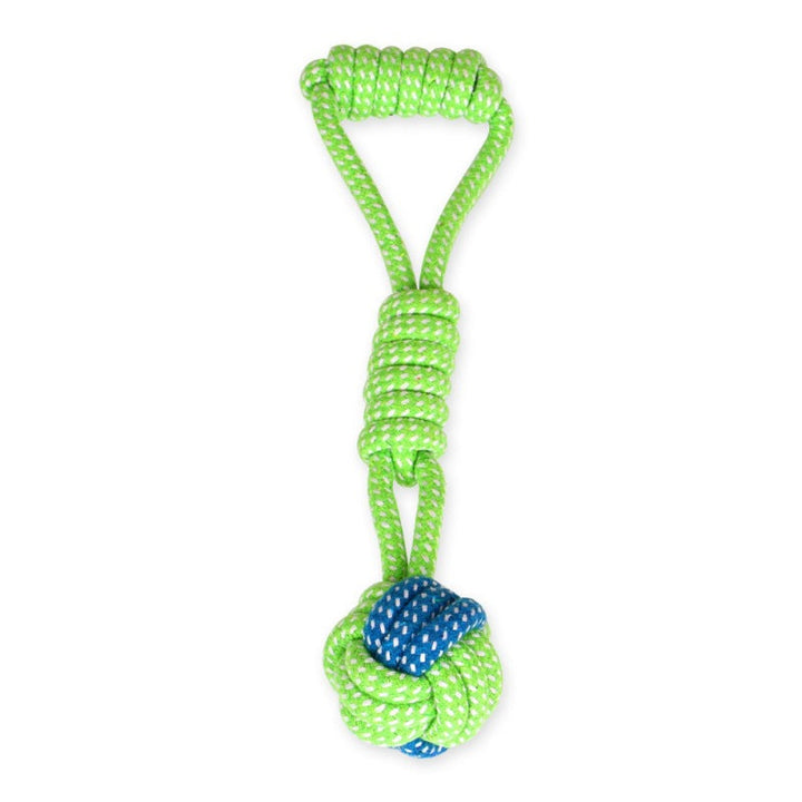 Dog Tug Toy - Tug & Play Rope Ball-Ball with Ring 32 cm-State of Style