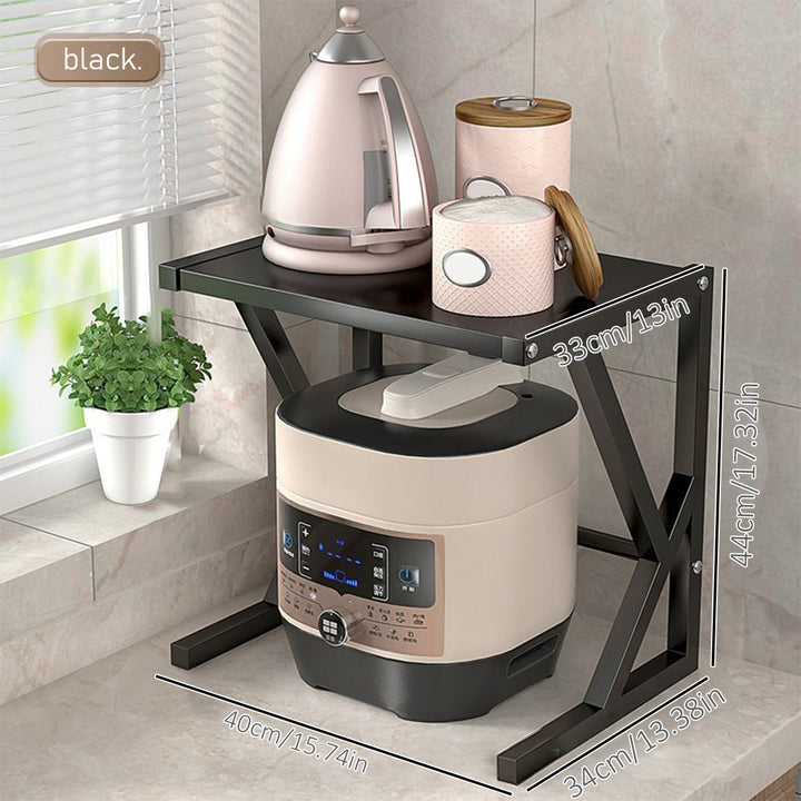 Double-Layer Kitchen Storage Rack - Milan-40CM - Black-State of Style